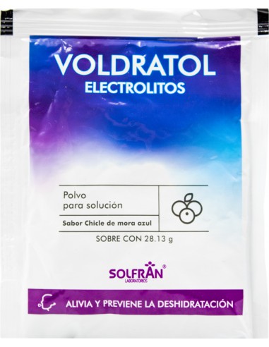 VOLDRATOL POLVO p/SOLUCIÓN Sabor CHICLE MORA AZUL c/1 SOBRE 28.13 G.