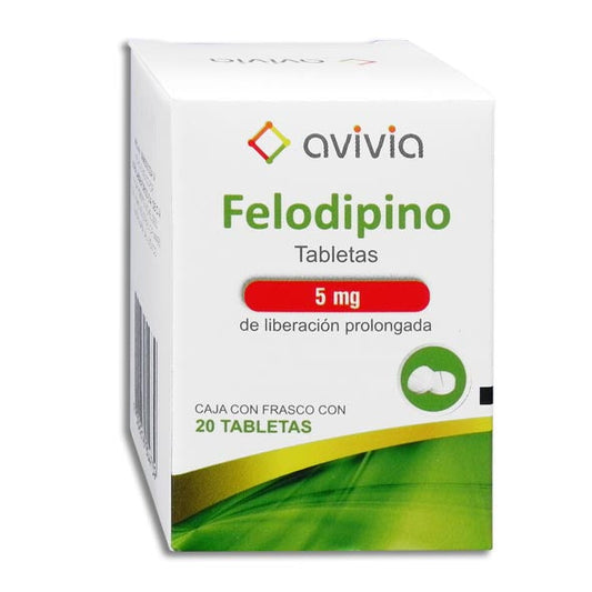 FELODIPINO (Avivia) c/20 TABS. L.P. 5 MG.