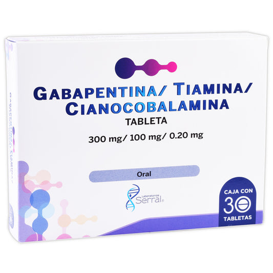 GABAPENTINA/TIAMINA/CIANOCOBALAMINA c/30 TABS. 300/100/0.20 MG.