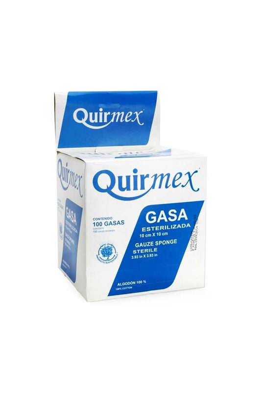 GASA PLUS ESTÉRIL (Quirmex) 10x10cm. T23x18, 8C. Caja c/10 Sobs.