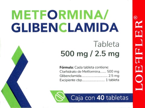 METFORMINA/GLIBENCLAMIDA (Loeffler) c/40 TABS. 500/2.5 MG.