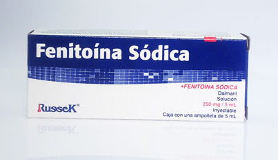 FENITOÍNA SÓDICA (Russek) Sol. Iny. c/1 AMPTA. 250 MG/5 ML.