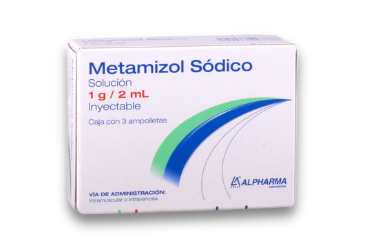 METAMIZOL SÓDICO (Alpharma) Sol. Iny. c/3 AMPTAS. 1 G/2 ML.