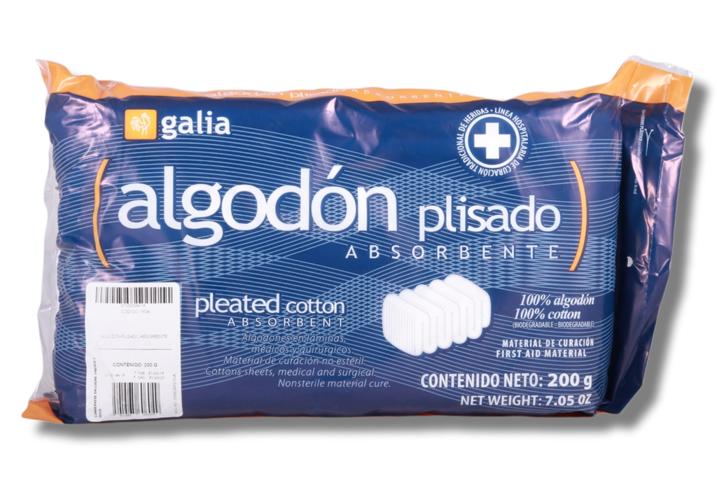 ALGODÓN ABSORBENTE PLISADO (Galia) Bolsa c/200 G.