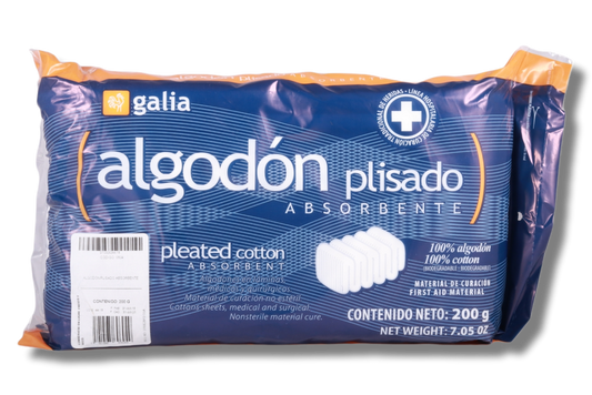 ALGODÓN ABSORBENTE PLISADO (Galia) Bolsa c/200 G.