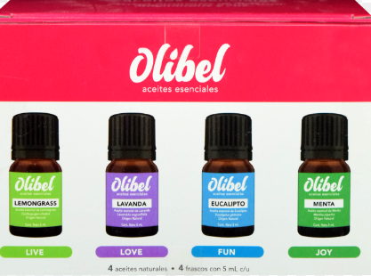 OLIBEL KIT DE ACEITES ESENCIALES c/4 Fcos. 5 ML.