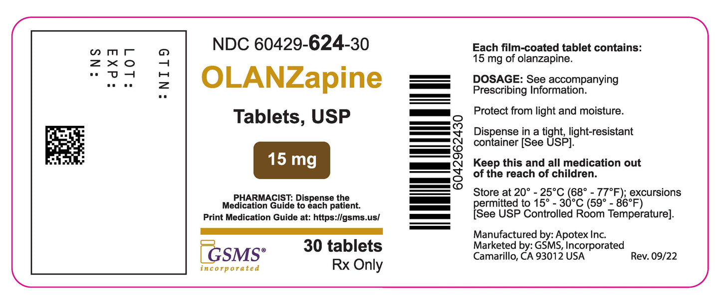 OLANZAPINA (Apotex) c/14 TABS. 5 MG.