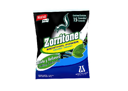 ZORRITONE MENTHOL POWER Bolsa c/15 CARAMELOS 52.5 G.