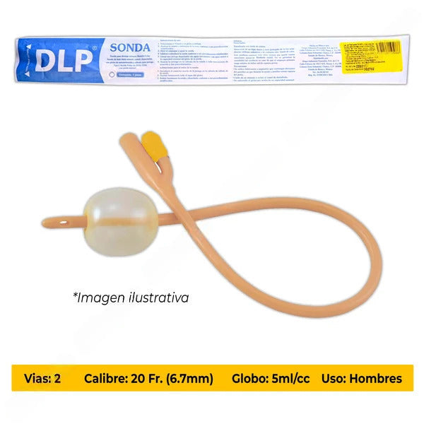 SONDA FOLEY de LATEX (DLP) 2V/GLB 5/Cal. 20 Fr. c/1 Pza.