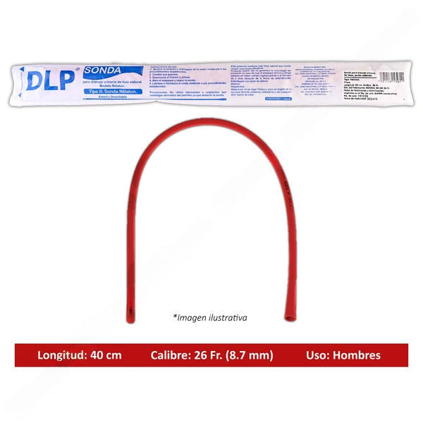 SONDA NELATON de LATEX (DLP) Long. 40cm. Cal. 26 Fr. c/1 Pza.