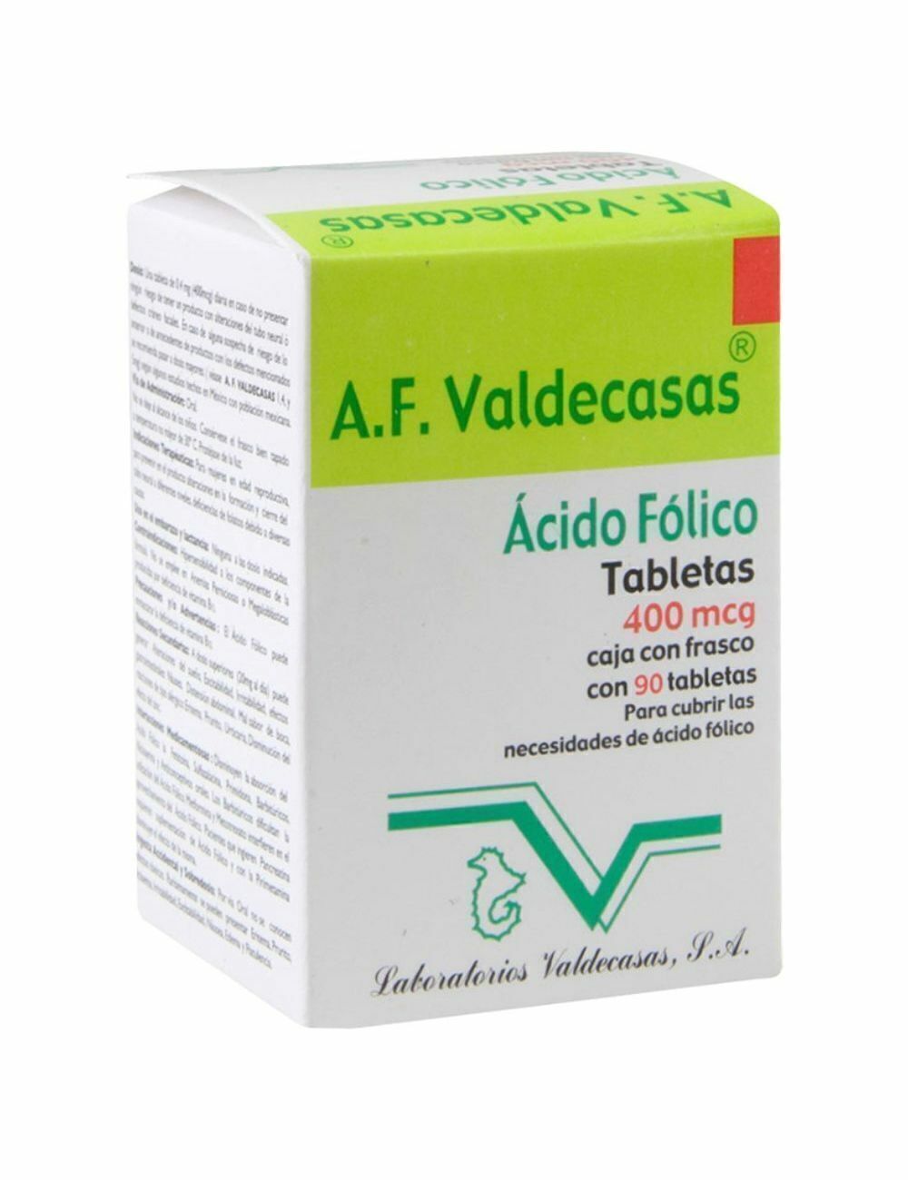 A.F. VALDECASAS c/90 TABS. 400 MCG.