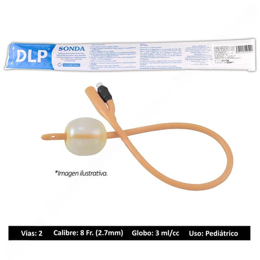 SONDA FOLEY de LÁTEX (DLP) 2V/GLB 3/Cal. 8 Fr. c/1 Pza.