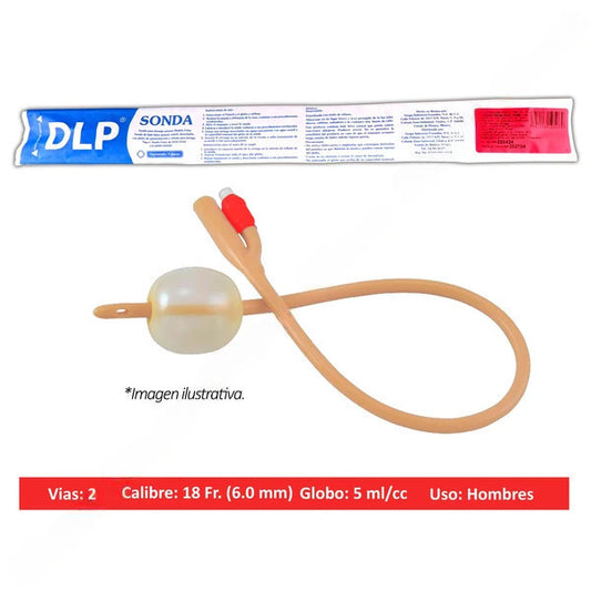 SONDA FOLEY de LATEX (DLP) 2V/GLB 5/Cal. 18 Fr. c/1 Pza.