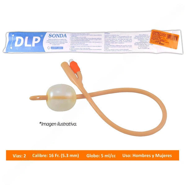 SONDA FOLEY de LATEX (DLP) 2V/GLB 5/Cal. 16 Fr. c/1 Pza.