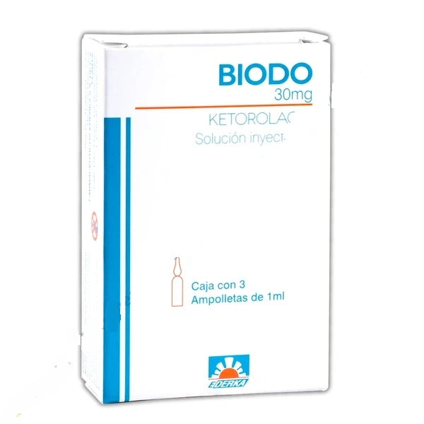 BIODO Sol. Iny. c/3 AMPTAS. 30 MG/1 ML.