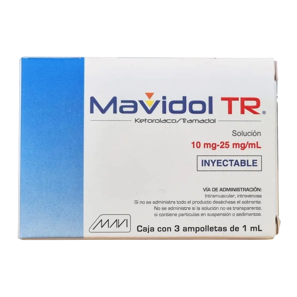 MAVIDOL TR Sol. Iny. c/3 AMPTAS. 10-25 MG/1 ML.