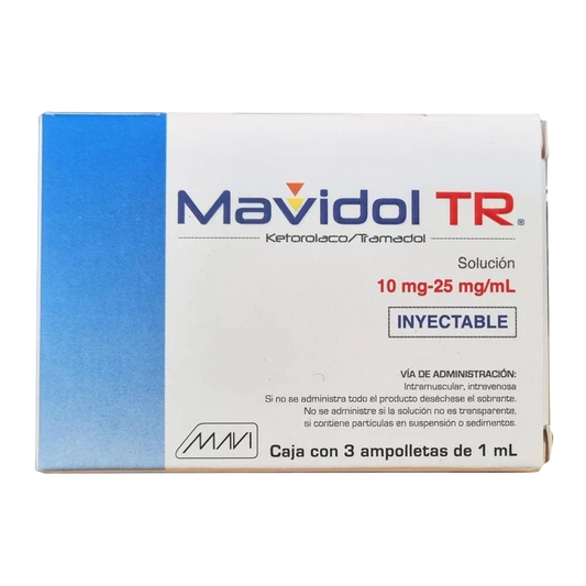 MAVIDOL TR Sol. Iny. c/3 AMPTAS. 10-25 MG/1 ML.