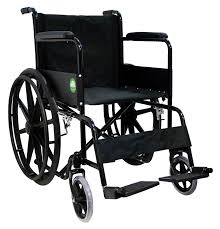 SILLA DE RUEDAS de ACERO Color Negro 24" NEUMÁTICA