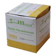 AGUJA HIPODERMICA (SensiMedical) 20Gx1-1/2"(38mm) Cja. c/100 Pzs.