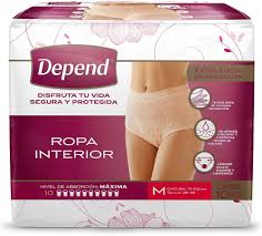 DEPEND ROPA INTERIOR Mujer MED. (Talla 28-40 / Cintura 71-102cm) c/10+2 Pzs.