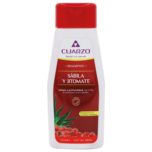 SHAMPOO SÁBILA y JITOMATE (Cuarzo) Fco. 550 ML.