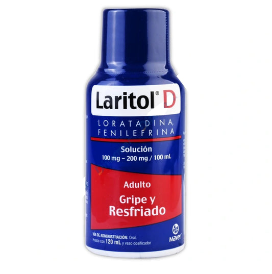 LARITOL-D SOLUCIÓN ADULTO Fco. 120 ML. 100-200 MG/100 ML.