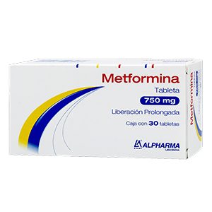 METFORMINA (Alpharma) c/30 TABS. L.P. 750 MG.