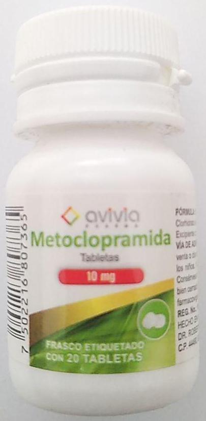 METOCLOPRAMIDA (Avivia) c/20 TABS. 10 MG.