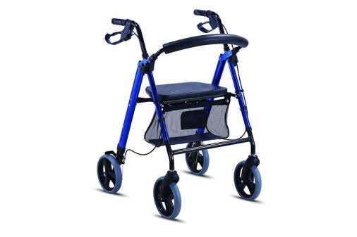 ANDADERA ROLLATOR DE LUJO PGBLE (Super Confort) Color Azul.