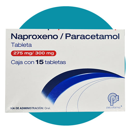 NAPROXENO/PARACETAMOL (Psicofarma) c/15 TABS. 275/300 MG.