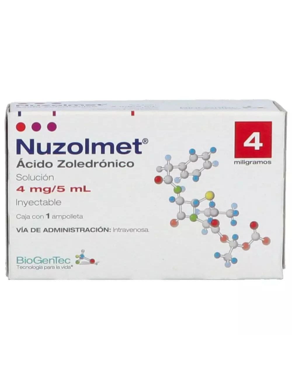 NUZOLMET Sol. Iny. c/1 AMPTA. 4 MG/5 ML.