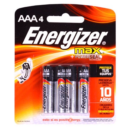 ENERGIZER MAX Alcalina "AAA" Blister c/4 Pzs.