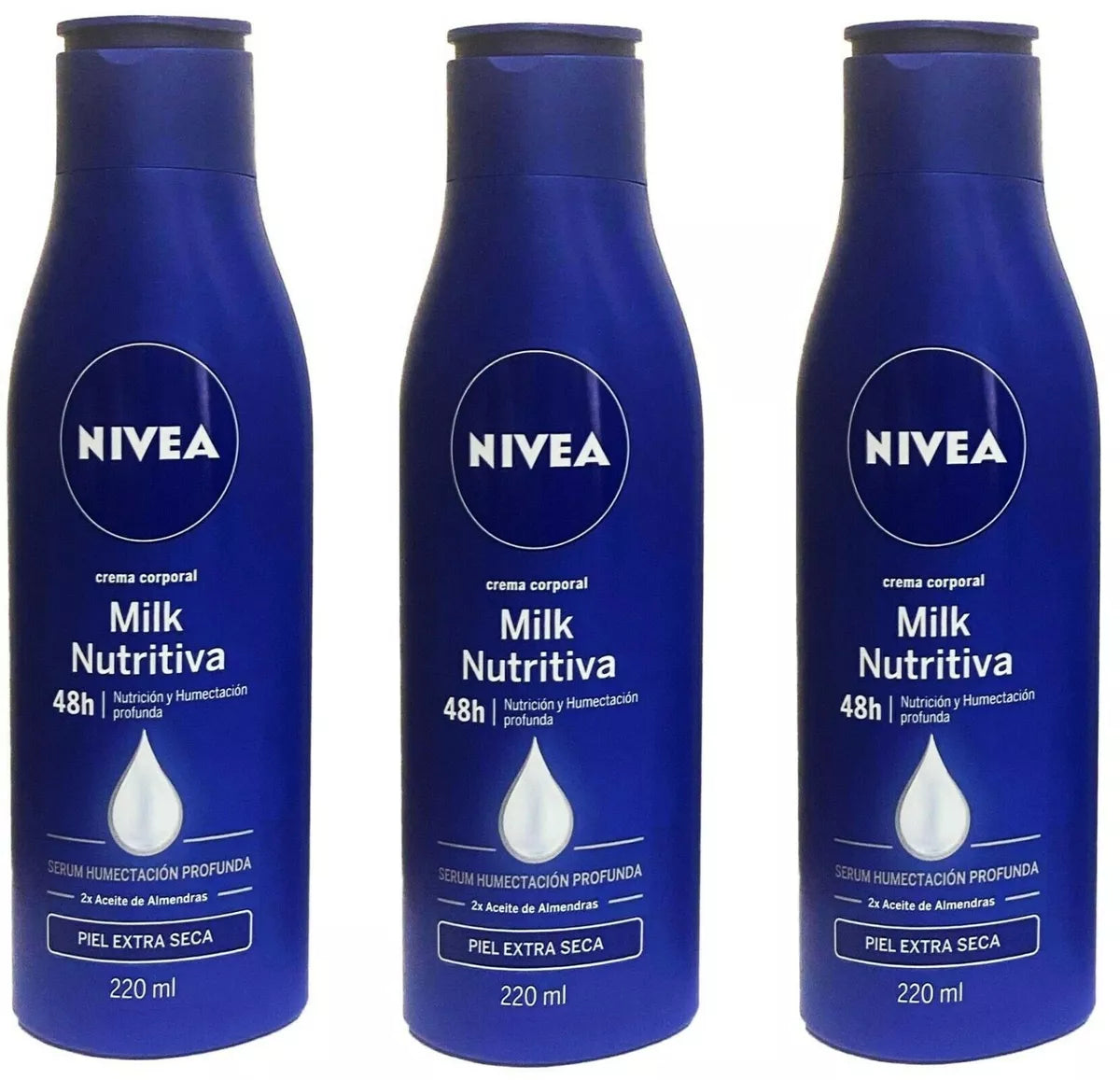 NIVEA Milk Nutritiva 48H Crema Corporal PIEL EXTRA SECA 220 ML.