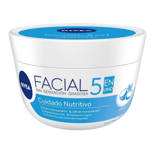 NIVEA FACIAL 5en1 Cuidado Nutritivo CREMA Tarro 200 ML.