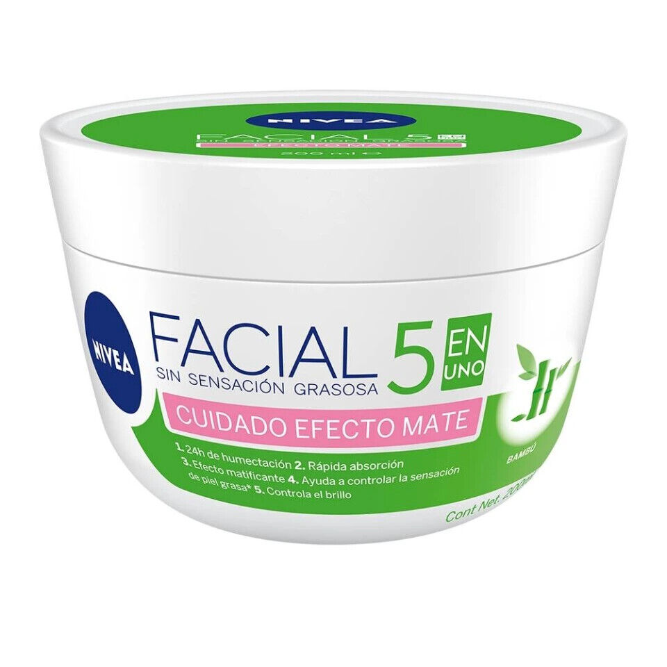 NIVEA FACIAL 5en1 Cuidado Efecto Mate CREMA Tarro 200 ML.