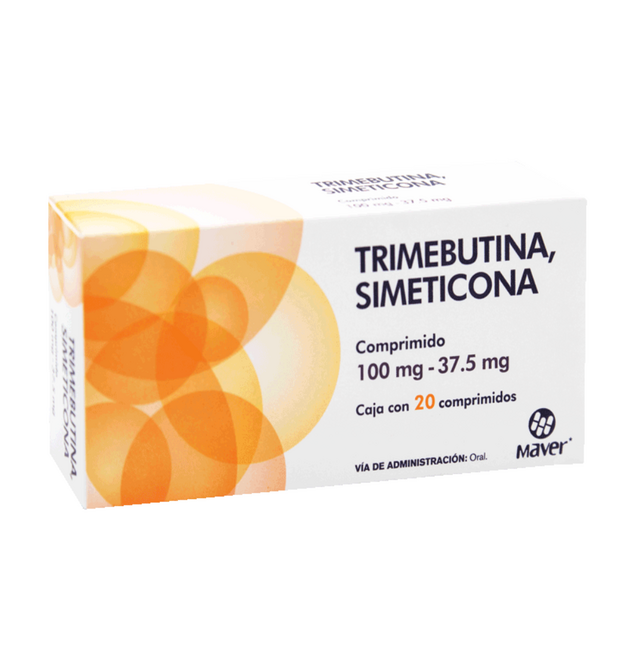 TRIMEBUTINA/SIMETICONA (Maver) c/20 COMPS. 100/37.5 MG.