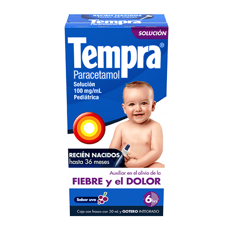 TEMPRA SOL. Pediátrica (0-36 meses) Fco. 30 ML. 100 MG/1 ML. y Gotero.