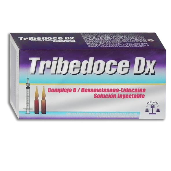 TRIBEDOCE-DX Sol. Iny. c/6 AMPTAS. (1-2) 100-100-5-4-30 MG/3 ML. y 3 Jeringas.