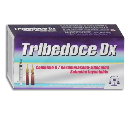 TRIBEDOCE-DX Sol. Iny. c/6 AMPTAS. (1-2) 100-100-5-4-30 MG/3 ML. y 3 Jeringas.