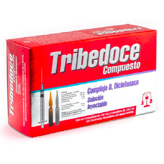 TRIBEDOCE Compuesto Sol. Iny. c/3 Dosis 100-100-5-75 MG/3 ML. y 3 Jgas.