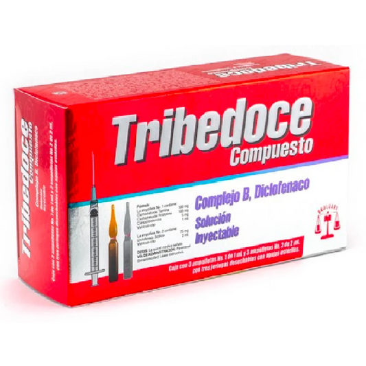 TRIBEDOCE Compuesto Sol. Iny. c/3 Dosis 100-100-5-75 MG/3 ML. y 3 Jgas.