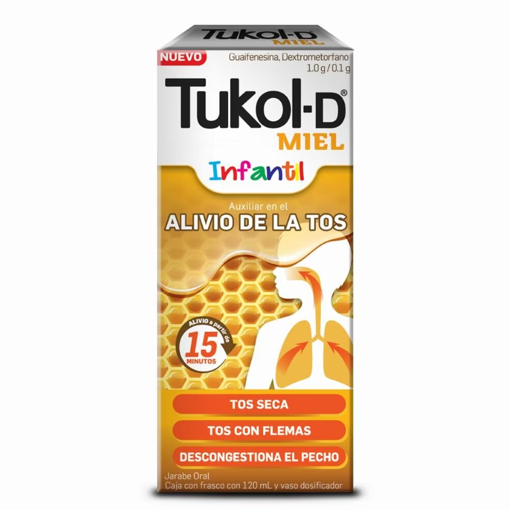 TUKOL-D Miel JARABE INFANTIL Fco. 120 ML. 1.0-0.1 G/100 ML.