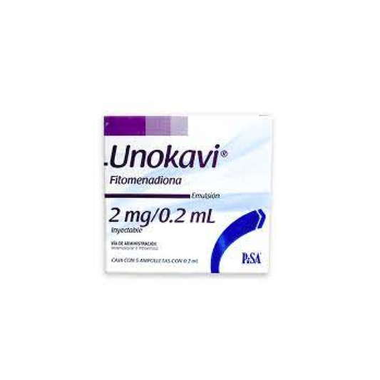 UNOKAVI Emulsión Iny. c/5 AMPTAS. 2 MG/0.2 ML.