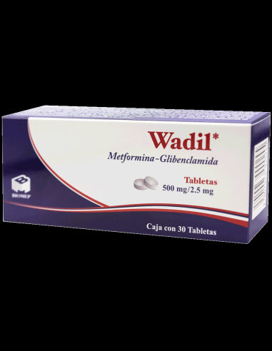 WADIL c/30 TABS. 500/5 MG.