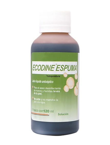 ECODINE ESPUMA Solución Antiséptica Tópica Fco. 120 ML. 8 G/100 ML.