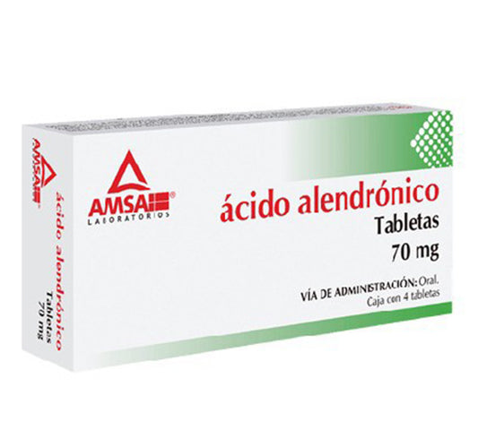 ÁCIDO ALENDRÓNICO (Amsa) c/ 4 TABS. 70 MG.