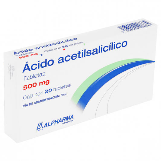 ÁCIDO ACETILSALICÍLICO (Alpharma) c/20 TABS. 500 MG.