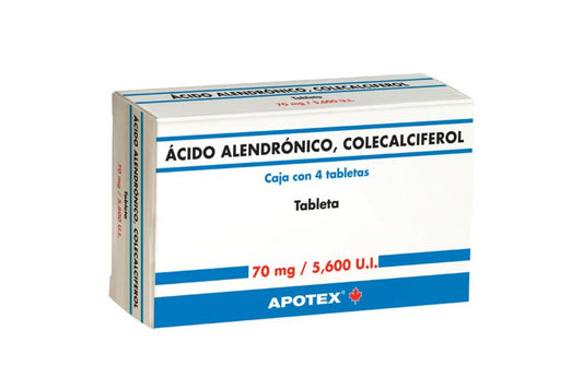 ÁCIDO ALENDRÓNICO/COLECALCIFEROL c/4 TABS. 70 MG/5600 U.I.