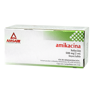 AMIKACINA (Amsa) Sol. Iny. c/2 AMPTAS. 500 MG/2 ML.