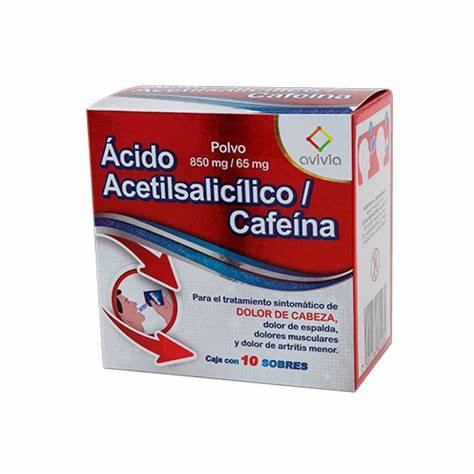 ÁCIDO ACETILSALICÍLICO/CAFEÍNA (Avivia) c/10 SOBS. POLVO 850/65 MG.